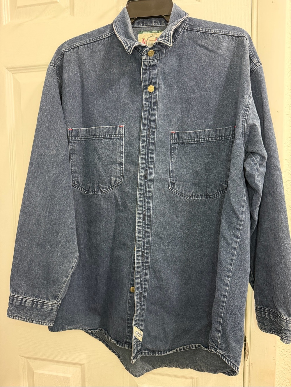 Vintage Jordin Men’s M 100% cotton Denim shirt blue 80s 90s Taiwán